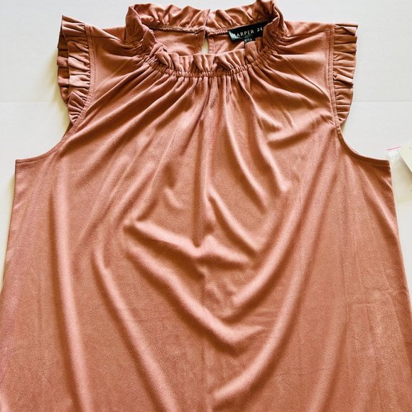 NWT _ HARPER 241 Suede Ruffle Collar I Sleeve Dress - Picture 2 of 5